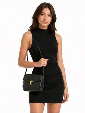 Vintage 70s/80s Black Leather Crossbody Purse – Frenchy of California USA